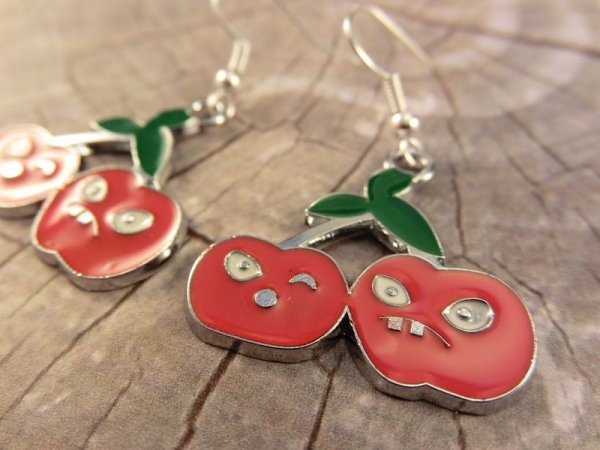 Kirsche mit Gesicht Ohrringe Face